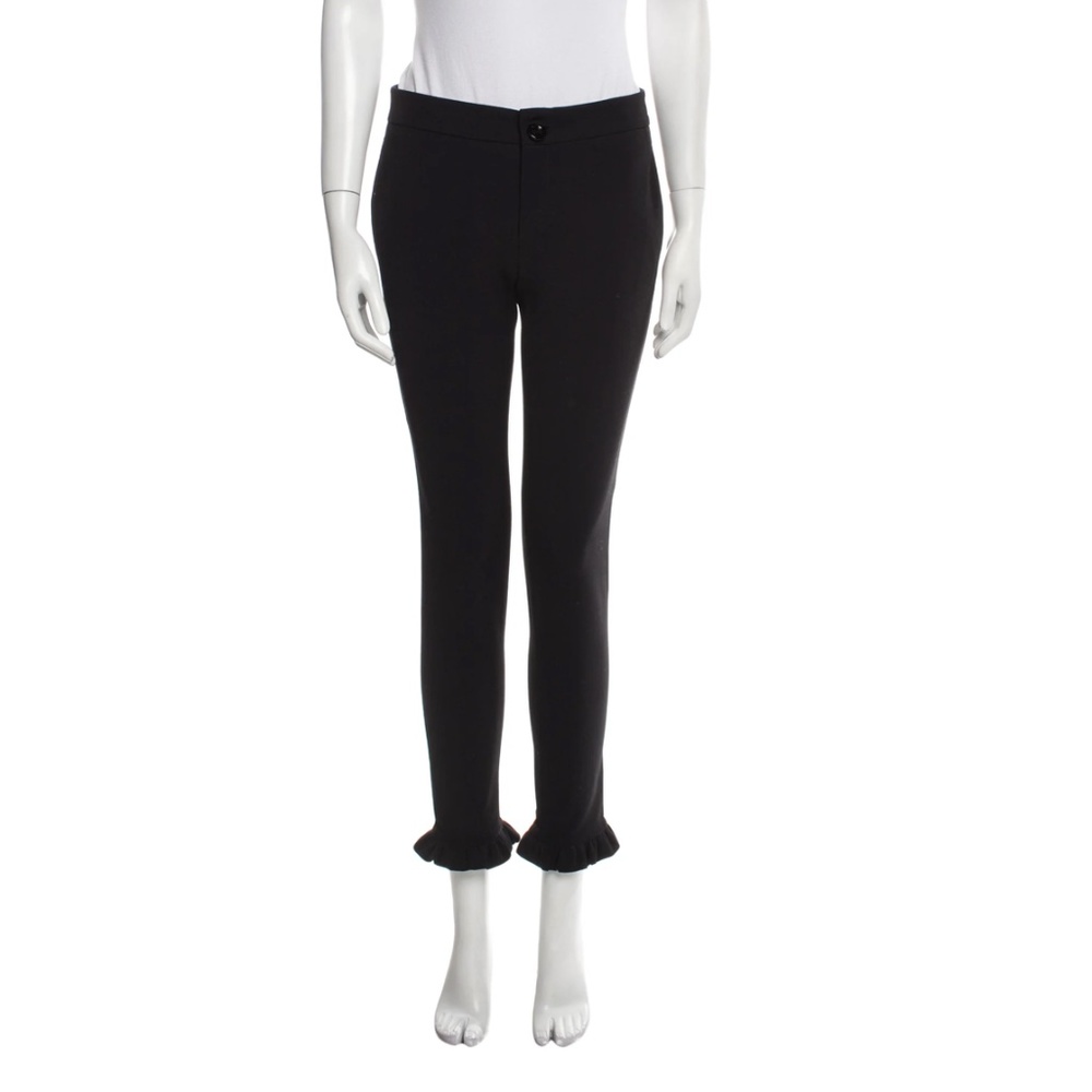 GUCCI Straight Leg Pants with Flare Ruffle Cuff | Mid-rise Trouser